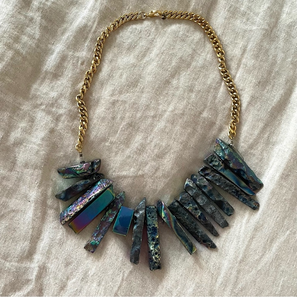 Rainbow Quartz Statement Necklace - image 1